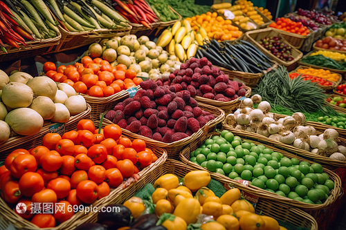 新鲜的蔬果和水果